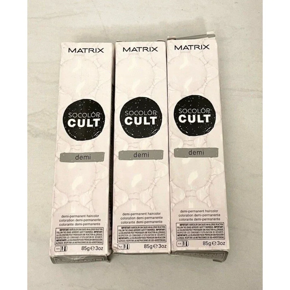(3) Lot NEW MATRIX SOCOLOR CULT Demi Clear Hair Dye 3 OZ Each